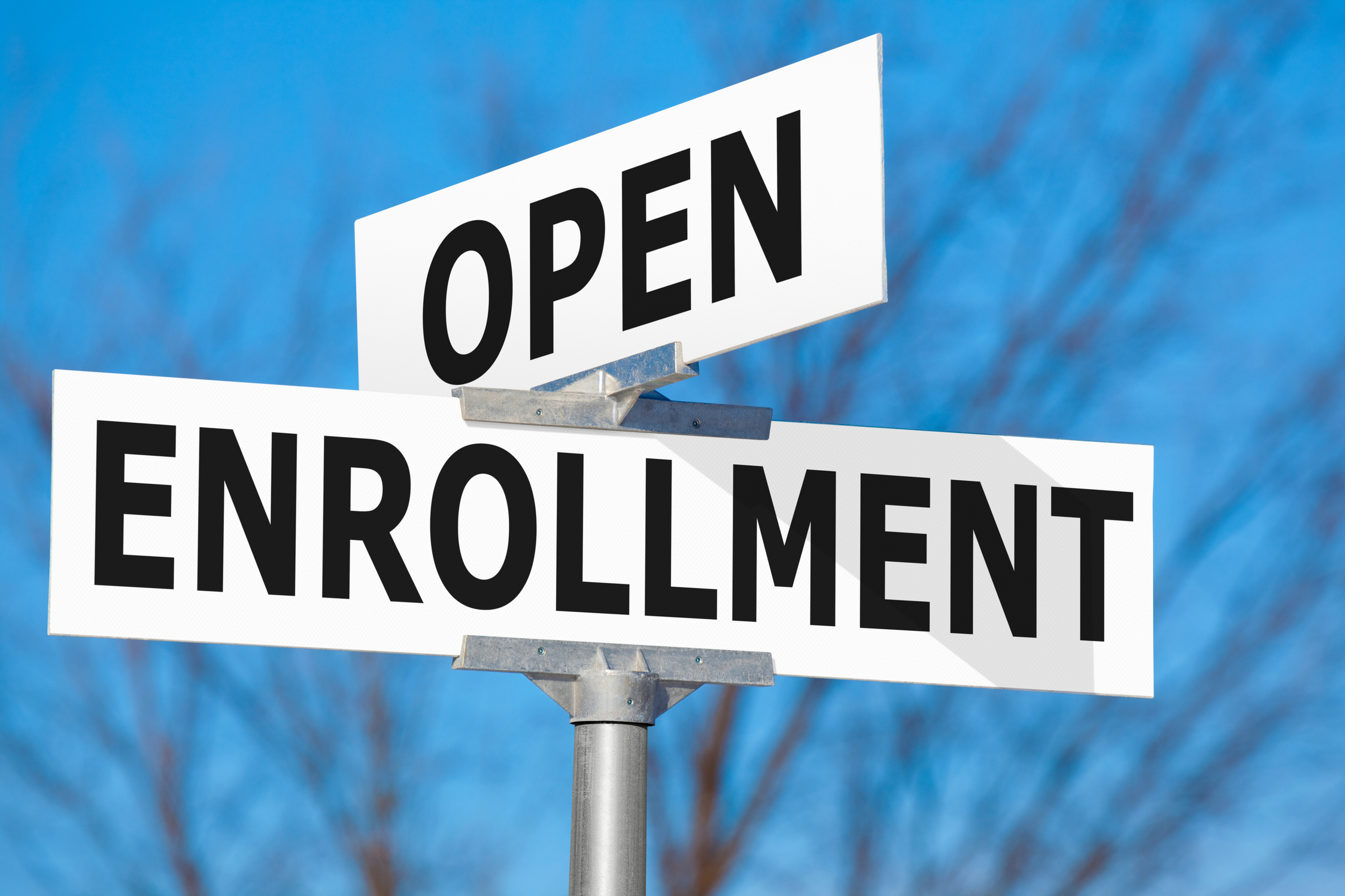 Open Enrollment Street Sign
