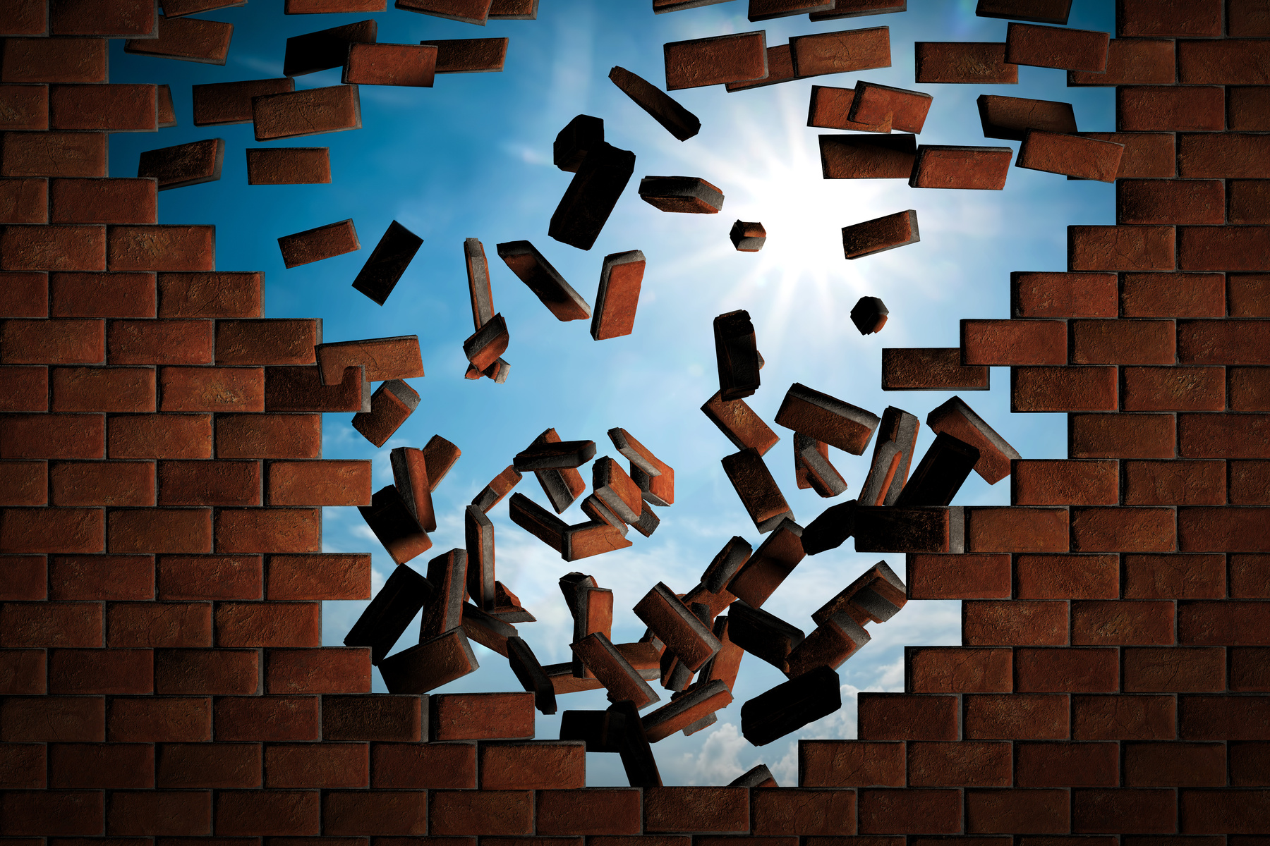 Brick Wall Falling down